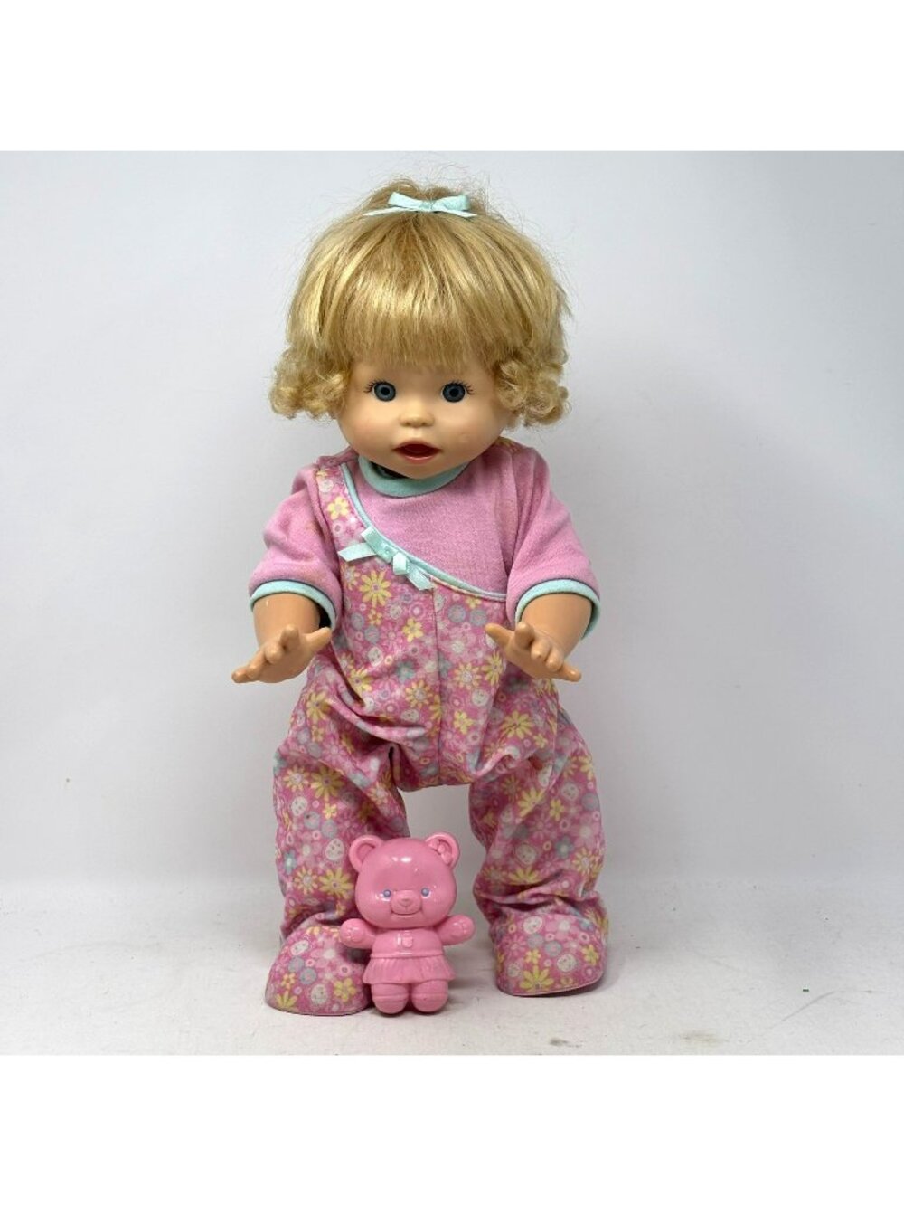 FISHER-PRICE Little Mommy Walk and Giggle Pink Teddy Bear Plastic Toy 2008